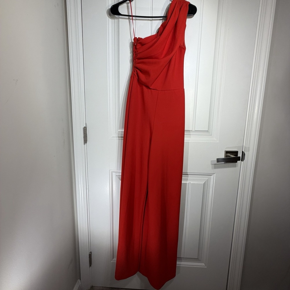 Abercrombie & Fitch Red One Shoulder Wide Leg Women's Jumpsuit Formal Occasion